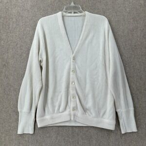 Vintage Cardigan Sweater Military‎ Issued Mens MEDIUM White READ